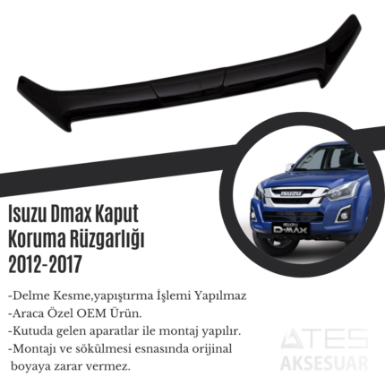 Isuzu Dmax Kaput Koruma Rüzgarlığı 2012-2017