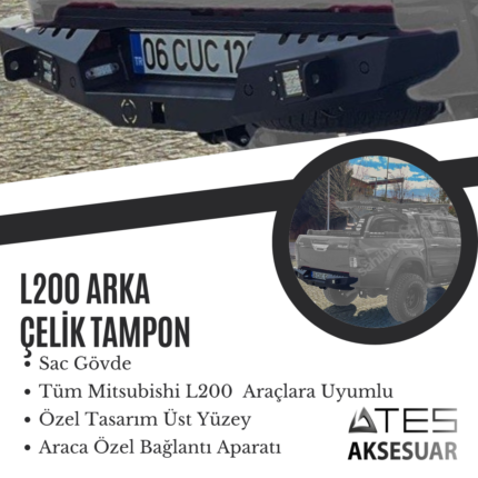 Mitsubishi L200 Arka Çelik Tampon
